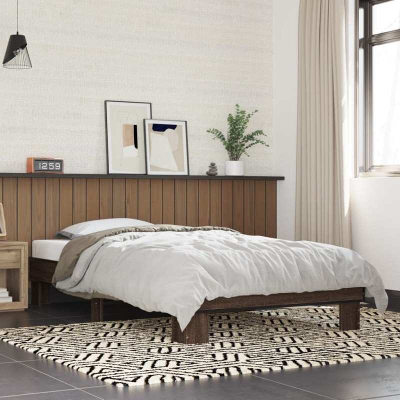 Cadre de lit sans matelas chêne marron 75x190 cm 