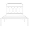 Cadre de lit métal sans matelas et tête de lit blanc 107x203 cm 