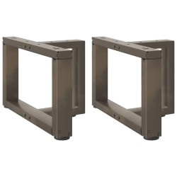 Pieds de table basse en T, 2 pièces, noir, 40 x 25 x (30-31) cm, acier 