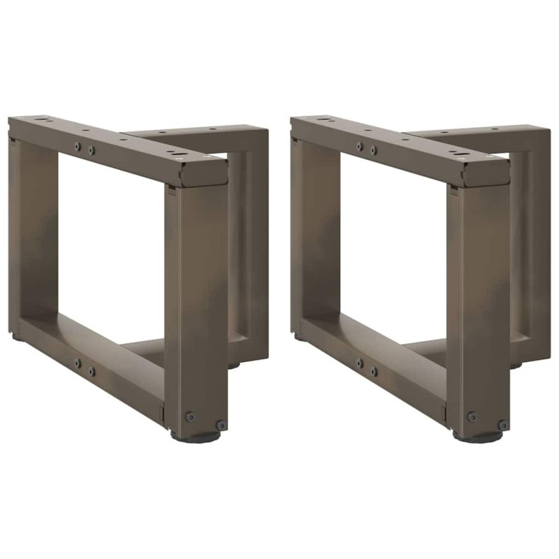 Pieds de table basse en T, 2 pièces, noir, 40 x 25 x (30-31) cm, acier 