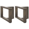 Pieds de table basse en T, 2 pièces, noir, 40 x 25 x (30-31) cm, acier 