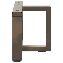 Pieds de table basse en T, 2 pièces, noir, 40 x 25 x (30-31) cm, acier 