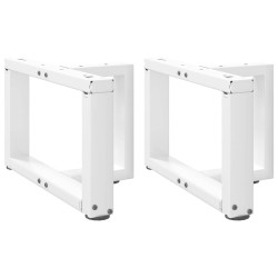 Pieds de table basse en T, 2 pièces, blanc, 40 x 25 x (30-31) cm, acier 