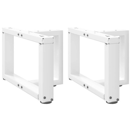 Pieds de table basse en T, 2 pièces, blanc, 40 x 25 x (30-31) cm, acier 