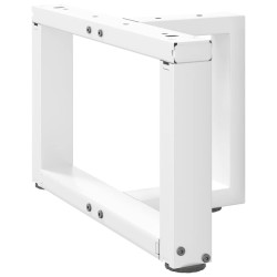 Pieds de table basse en T, 2 pièces, blanc, 40 x 25 x (30-31) cm, acier 