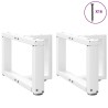 Pieds de table basse en T, 2 pièces, blanc, 40 x 25 x (30-31) cm, acier 