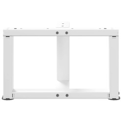 Pieds de table basse en T, 2 pièces, blanc, 40 x 25 x (30-31) cm, acier 