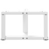Pieds de table basse en T, 2 pièces, blanc, 40 x 25 x (30-31) cm, acier 