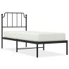 Cadre de lit métal sans matelas avec tête de lit noir 80x200 cm 