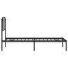 Cadre de lit métal sans matelas avec tête de lit noir 80x200 cm 