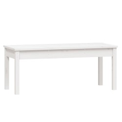 Banc de jardin blanc 109x44x45 cm bois massif de pin 