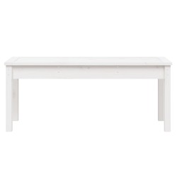Banc de jardin blanc 109x44x45 cm bois massif de pin 