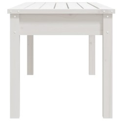Banc de jardin blanc 109x44x45 cm bois massif de pin 