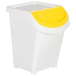 Poubelles empilables avec couvercles 3 pcs blanc PP 120 L 