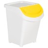 Poubelles empilables avec couvercles 3 pcs blanc PP 120 L 