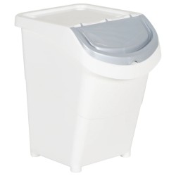 Poubelles empilables avec couvercles 3 pcs blanc PP 120 L 