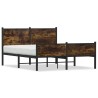 Cadre de lit en métal sans matelas chêne fumé 137x190 cm 