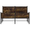 Cadre de lit en métal sans matelas chêne fumé 137x190 cm 