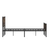Cadre de lit en métal sans matelas chêne fumé 137x190 cm 