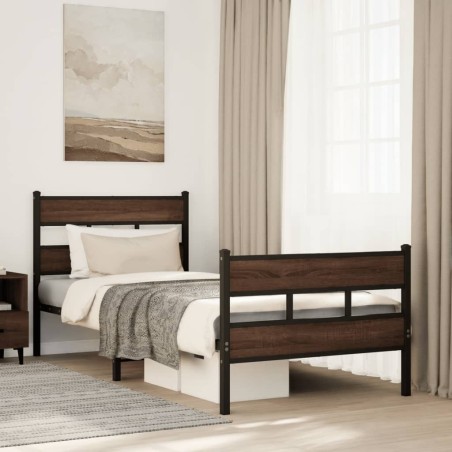 Cadre de lit sans matelas avec tête de lit et pied de lit 