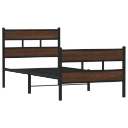 Cadre de lit sans matelas avec tête de lit et pied de lit 