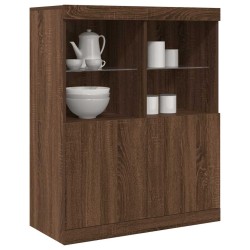 Buffet chêne marron 81x37x100 cm bois d'ingénierie 