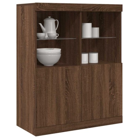 Buffet chêne marron 81x37x100 cm bois d'ingénierie 