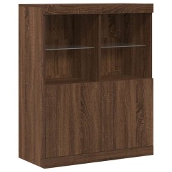 Buffet chêne marron 81x37x100 cm bois d'ingénierie 
