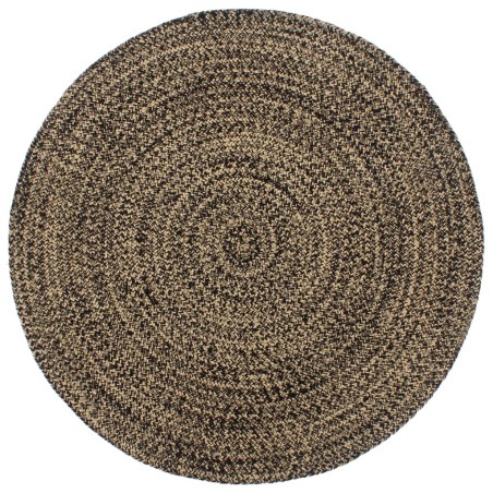 Tapis fait à la main Jute Noir et marron 180 cm 