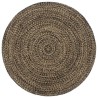 Tapis fait à la main Jute Noir et marron 180 cm 