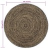 Tapis fait à la main Jute Noir et marron 180 cm 