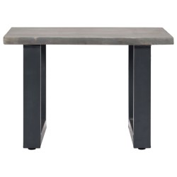 Table basse avec bord naturel Gris 60x60x40 cm Bois d'acacia 