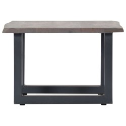 Table basse avec bord naturel Gris 60x60x40 cm Bois d'acacia 