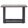 Table basse avec bord naturel Gris 60x60x40 cm Bois d'acacia 