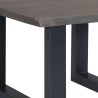 Table basse avec bord naturel Gris 60x60x40 cm Bois d'acacia 