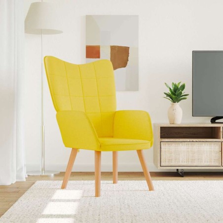 Chaise de relaxation Jaune moutarde Tissu 