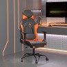 Chaise de jeu de massage et repose-pied Noir&Orange Similicuir 