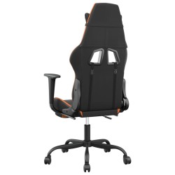 Chaise de jeu de massage et repose-pied Noir&Orange Similicuir 
