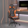Chaise de jeu avec repose-pied Noir et orange Similicuir 