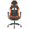 Chaise de jeu avec repose-pied Noir et orange Similicuir 