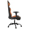 Chaise de jeu avec repose-pied Noir et orange Similicuir 