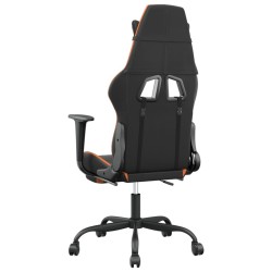 Chaise de jeu avec repose-pied Noir et orange Similicuir 