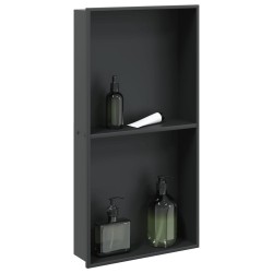 Niche de douche noir mat 32x62x9 cm acier inoxydable 