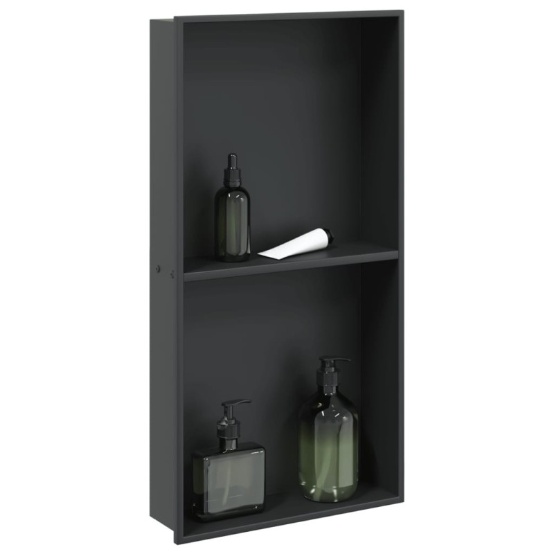 Niche de douche noir mat 32x62x9 cm acier inoxydable 