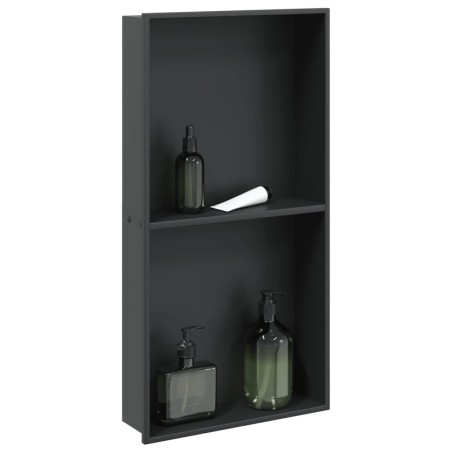 Niche de douche noir mat 32x62x9 cm acier inoxydable 