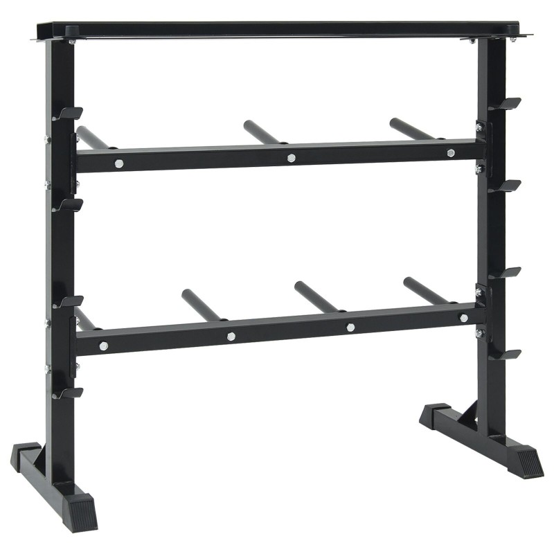 Support de haltères avec 7 supports et 8 crochets 300 kg en acier 