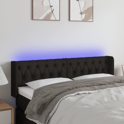 Tête de lit à LED Noir 163x16x78/88 cm Tissu 