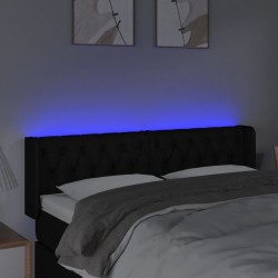 Tête de lit à LED Noir 163x16x78/88 cm Tissu 