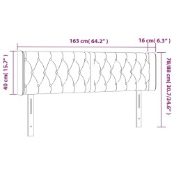 Tête de lit à LED Noir 163x16x78/88 cm Tissu 