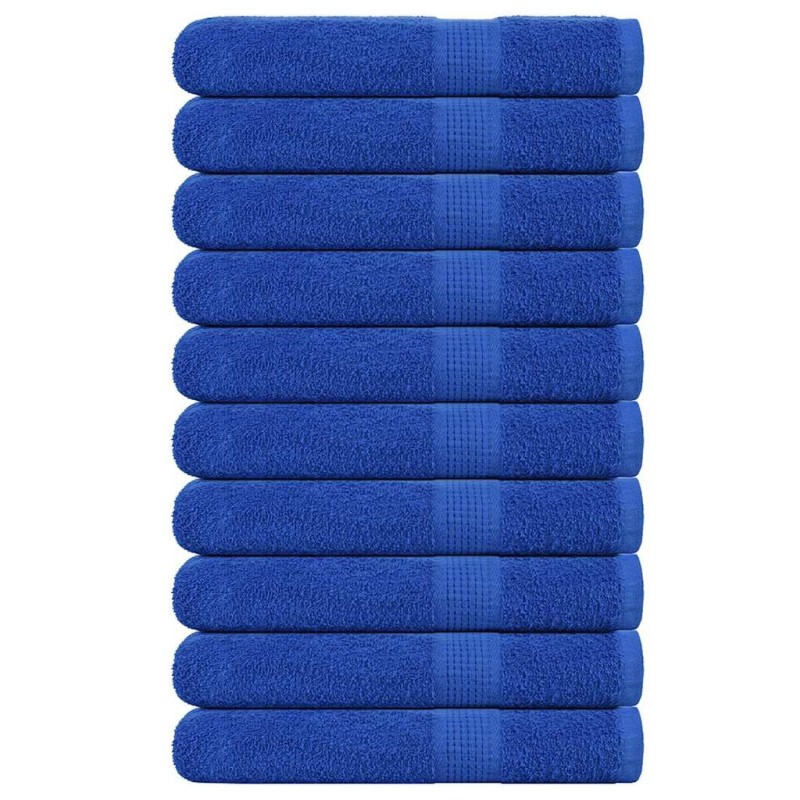 Serviettes de sauna 10 pcs bleu 80x200 cm 360 g/m² 100% coton 
